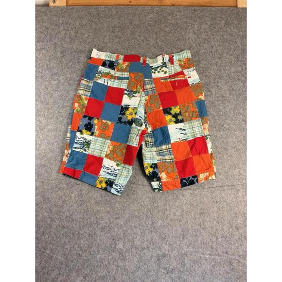 Loudmouth Shorts Mens 35 Multi Color Patchwork Madras Plaid Floral Cotton Casual - Picture 2 of 5